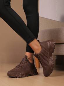 2025 Autumn Sneakers For Women Women's Breathable Lace-Up Running Shoes For Four Seasons, Suitable For Park Walking, Comfortable And Fashionable