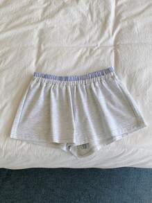 Comfortcana 女士簡約休閒純色短褲 - 灰色 - 查看 4