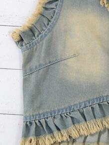 Teenage Girls' & Simple Casual Denim Jacket