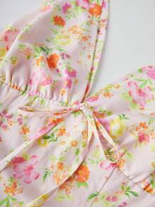 SHEIN Unity 女式休閒無袖印花日常連衣裙（隨機圖案） - 粉色 - 查看 4