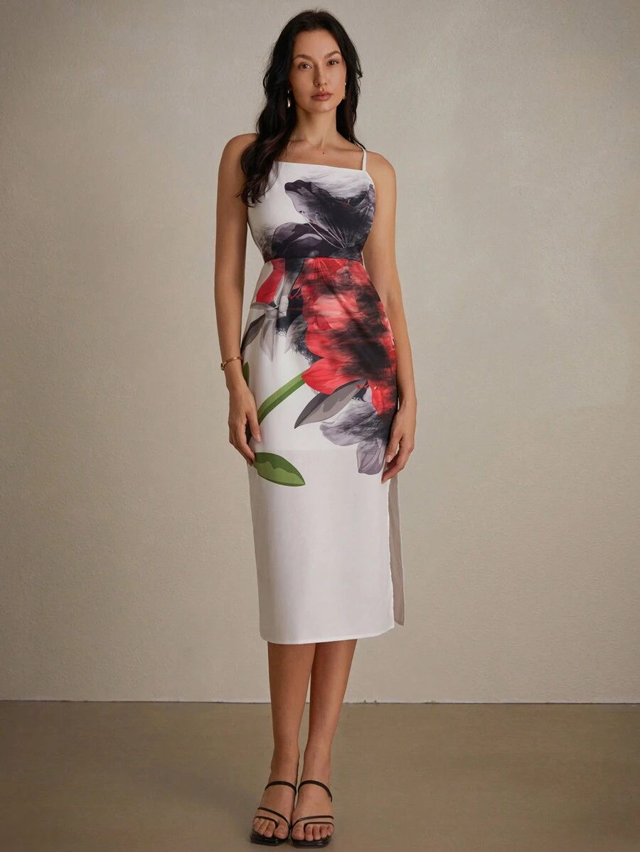Aveloria Modichic Bodycon, Sexy, And Elegant Printed Cami Dress - Multicolor - View 1