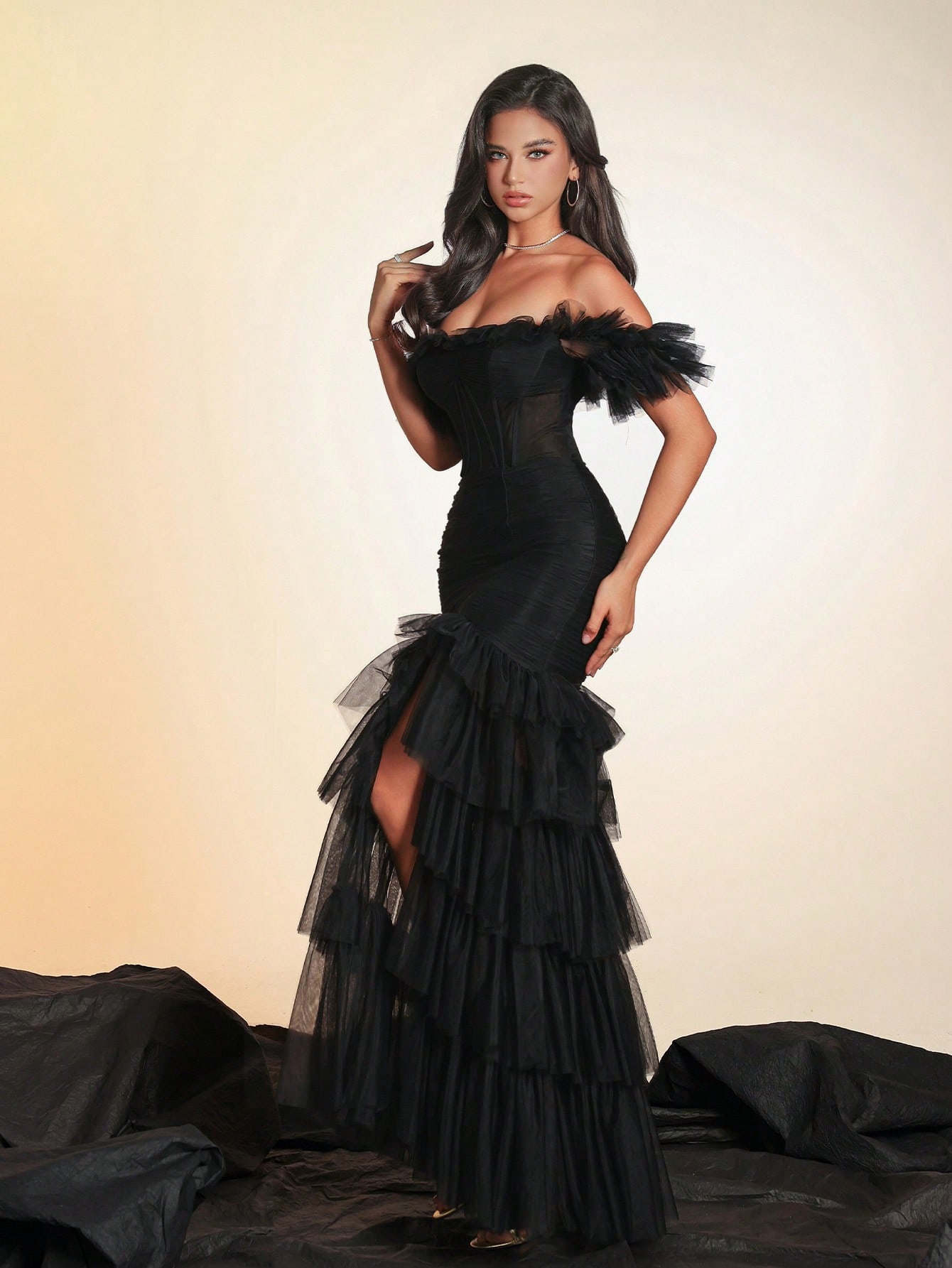 VIPGIRL فستان سهرة أنيق للنساء بياقة عارية المنطقة...