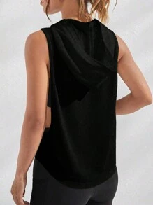 Gameset SHEIN Sport Cut Out Back Crop Sports Teeworkout Tank Top - Black - View 2