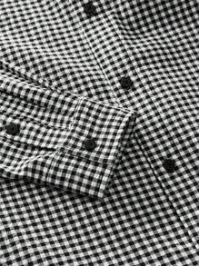 Manfinity VCAY Camisa de manga larga con estampado de cuadros de hombre de gasa de burbujas en negro y blanco, oversized, con correas anchas, apta para primavera y verano - Blanco y Negro - Ver 17