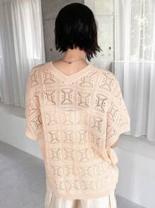 FRIFUL Blusa casual tejida de unicolor con cuello redondo para mujer