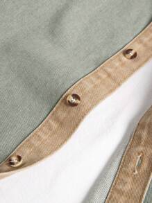 Manfinity Hypemode Men Cotton Two Tone Pocket Patched Denim Shirt Without Tee - Multicolor - View 7