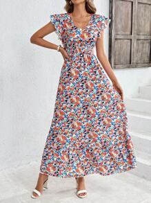 SHEIN Clasi Women's Simple Daily Random Printed Dress - Multicolor - View 6