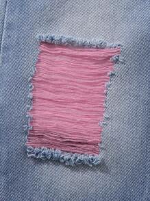 Baby Girl Fashionable Distressed Craft Washed Denim Jeans - Light Wash - View 3