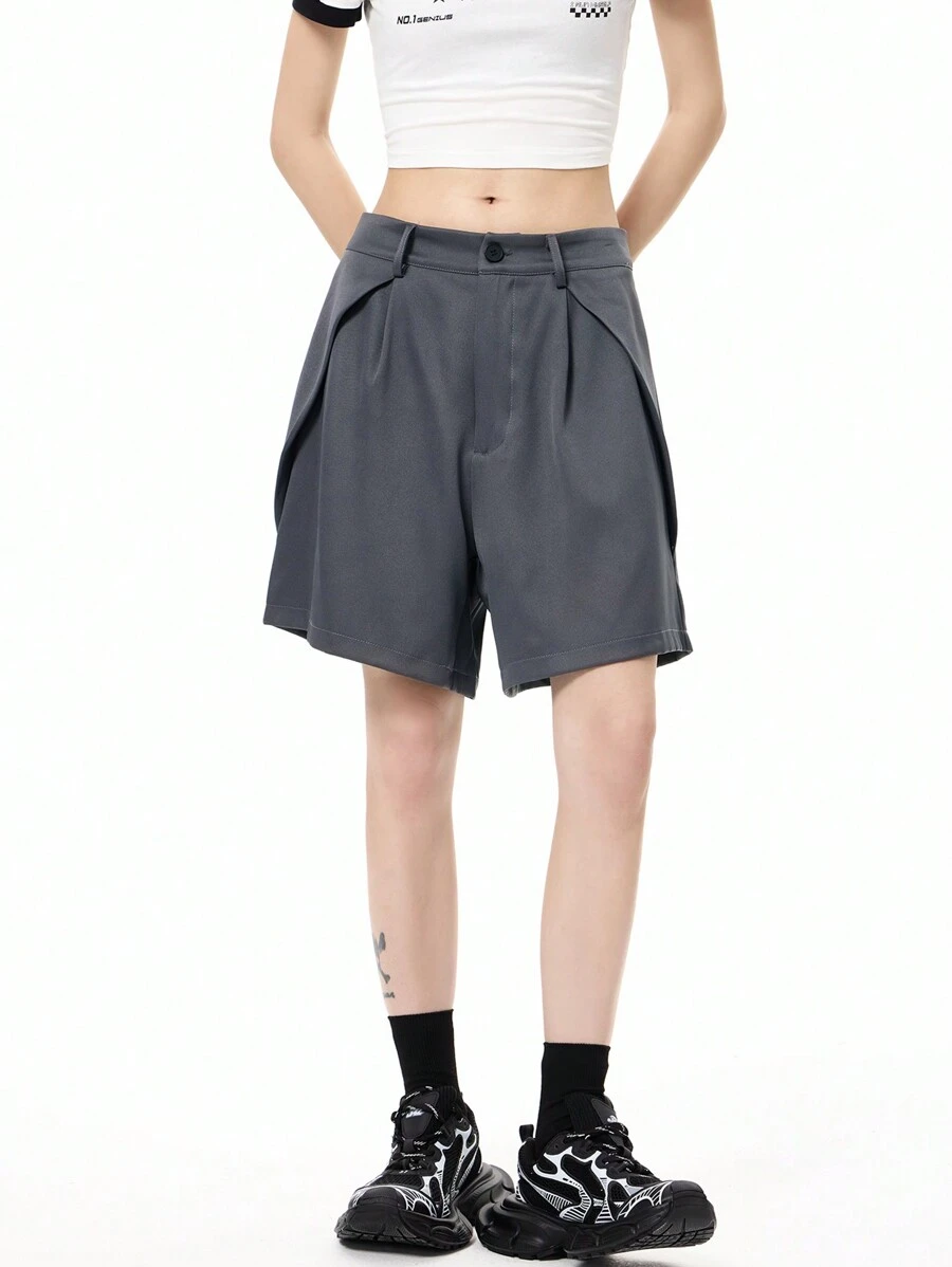 SHEIN EZwear Shorts y bermudas casuales de verano para mujer - Gris - Ver 1