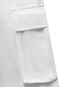 Manfinity Hypemode Pantalon cargo casual à poche de couleur unie pour homme, pantalon cargo blanc avec poches, pour l'automne - Blanc - Voir 4