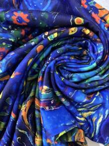 Nuova Maglia Da Donna A Manica Lunga Con Stampa Intera Di Primavera E Autunno - Blu - Visualizzare 3