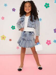 Mini mi 兒童時尚格紋圖案休閒舒適平底鞋 - 米色 - 查看 4