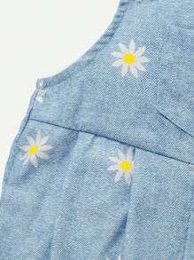 Cozy Pixies 寶貝女孩夏季休閒可愛雛菊印花連身衣 - 彩色 - 查看 5