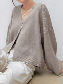 Dazy-Less كارديجان أمامي بأزرار، أكمام طويلة، ملابس خريفية كاجوال للعمل، بليزر للسيدات