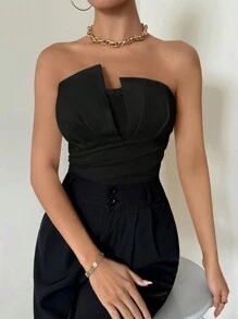 Firerie 女士不对称紧身抹胸，适合夏季日常穿着、上班通勤、约会、音乐节