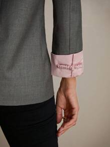 Aveloria Rosie Lässiger Zweireiher Blazer Jacke mit Kontrast Manschetten