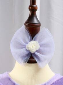 女嬰攝影服裝，蝴蝶翅膀和網紗裙，適用於30/100天慶祝活動 - 紫色 - 查看 6