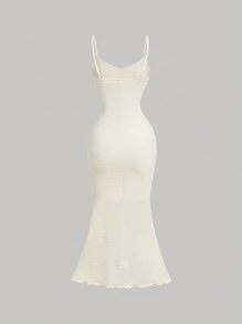 SHEIN MOD Women's Apricot Flower Decorated Slip Dress,Party Dress,Women's Midi Dress,Summer Dress,Bodycon Dress,Summer Dress,Wedding Dress,Dress Party,Summer Dresses For Women,Tea Party Dress