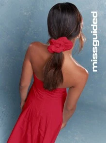 MISSGUIDED 束胸褶裥无肩带抹胸长裙，配发圈，母亲节装扮，可爱吊带裙，圣诞节