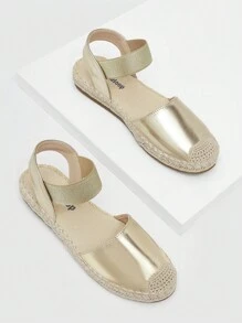 Styleloop Giày Nữ Giày Đế Bằng Vàng Kim Loại, Giày Đế Bằng Espadrille Đi Nghỉ Ngoài Trời Cho Kỳ Nghỉ Hè Giày Giảm Giá Mùa Hè Boho Feels Vintage Cottagecore Frenchy Shoes Halloween - Vàng - Xem 5