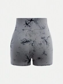 SHEIN Girlism Leggings de malha para meninas adolescentes, shorts de cor sólida com tie-dye, calças casuais