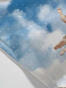 ROMWE MEN Men's Simple Drawstring Printed Shorts - Multicolor - View 5