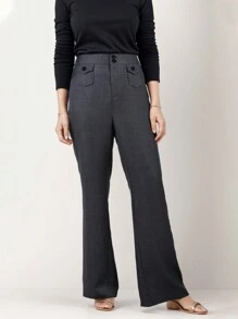 SHEIN Unity Casual Flared Pants Fall Cloth For Women - Grey - View 1