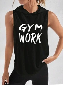 Gameset SHEIN Sport Cut Out Back Crop Sports Teeworkout Tank Top - Black - View 4