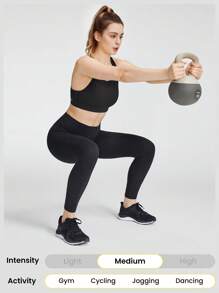 GLOWMODE 性能裁剪露出式勾扣運動內衣中強度慢跑健身日常訓練 - 黑色 - 查看 6