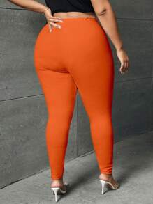 SHEIN SXY Plus Size Women's Plain Basic Daily Leggings