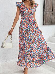 SHEIN Clasi Women's Simple Daily Random Printed Dress - Multicolor - View 2