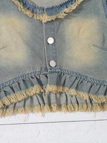 Teenage Girls' & Simple Casual Denim Jacket