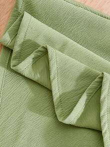 Girls' Peter Pan Collar Embroidery Puff Sleeve Summer Dress - Olive Green - View 6