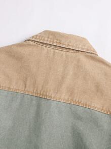 Manfinity Hypemode Men Cotton Two Tone Pocket Patched Denim Shirt Without Tee - Multicolor - View 4