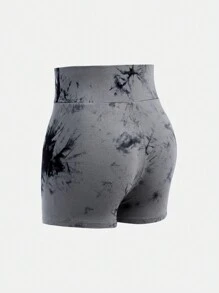 SHEIN Girlism Leggings de malha para meninas adolescentes, shorts de cor sólida com tie-dye, calças casuais