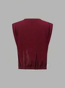 Calvaya Solid Color Twisted Knot Hem T-Shirt