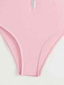 SHEIN Swim Women's One-Piece SUNNER Summer Swimsuit - Pink - View 5