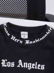 Boy's Casual Funny English Letter Print Round Neck Short Sleeve T-Shirt, Suitable For Daily Wear, School, Travel, Sports, Spring/Summer Getaway, Holiday, Relaxing, Sunbathing