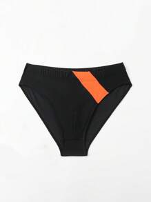 Manfinity Men's Plus Size Color-Blocked Vacation Beach Black Swim Bottom