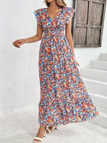 SHEIN Clasi Women's Simple Daily Random Printed Dress - Multicolor - View 4