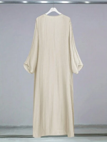 Al Najma Áo choàng Abaya dài kiểu Ả Rập đơn giản màu trơn tay cánh dơi thời trang xuân/hè, phong cách kimono thời trang