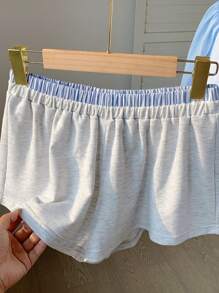 Comfortcana 女士簡約休閒純色短褲 - 灰色 - 查看 5