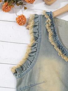 Teenage Girls' & Simple Casual Denim Jacket