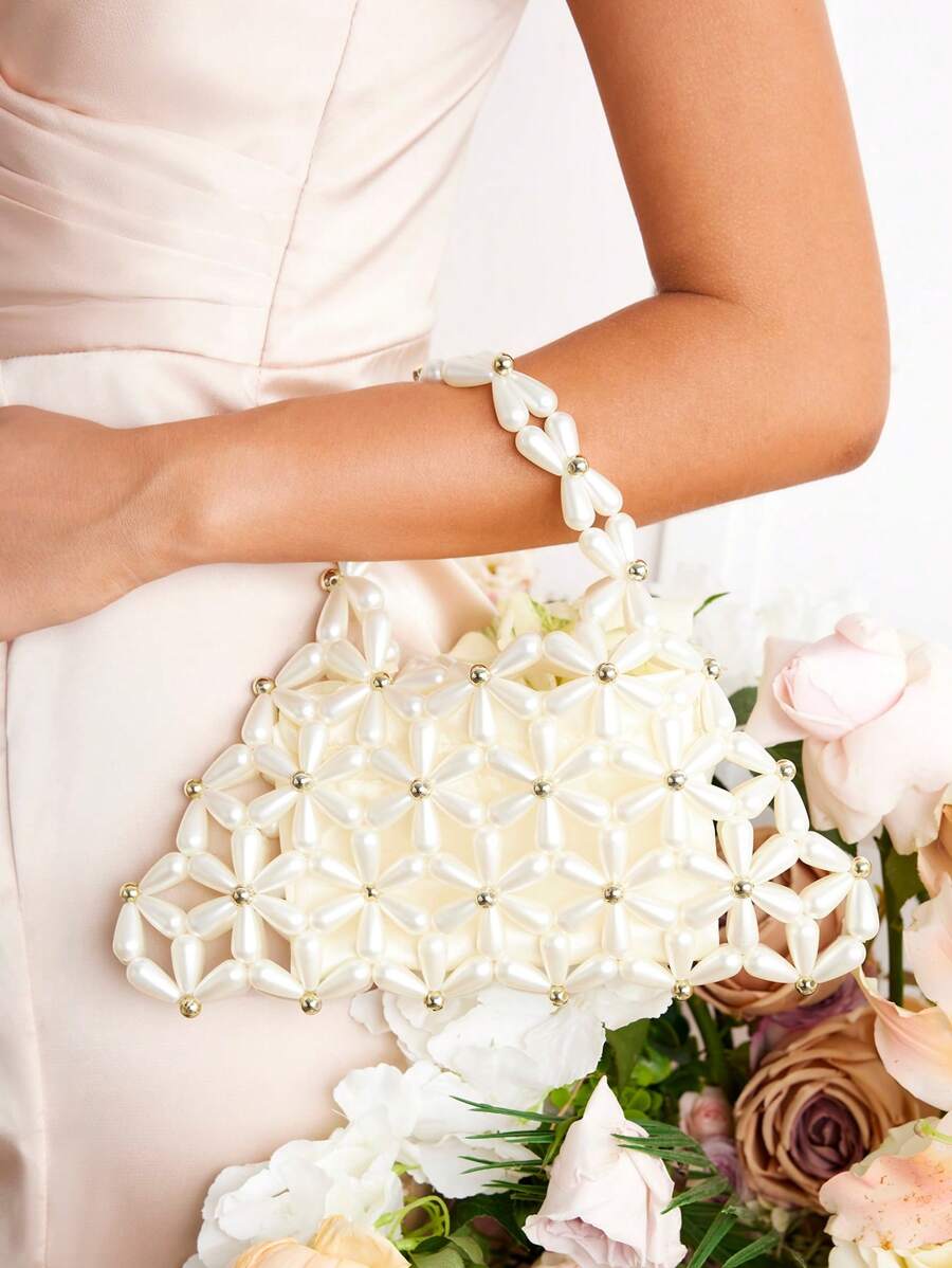 SHEIN Belle Luxury, Glamorous,Elegant, Pearl, Women Top Handle Bag, Women Evening Bag,For Girls, Ladies, Women,College Students,For Brides,Bridesmaid, Wedding Guests, Honeymoon,For Party, Prom, Wedding,Club, Date, Evening,Date Night