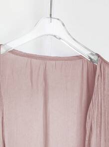 Al Najma Women's Coral Pink Lantern Sleeve Fashionable Modest Long Sleeve Abaya, Robe