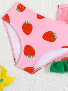 Conjunto de bikini para niña joven (estampado aleatorio) para la playa de verano - Multicolor - Ver 4