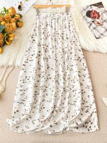 SHEIN Holidaya Falda en estilo floral con estampado para mujer de talla grande para vacaciones - Multicolor - Ver 2