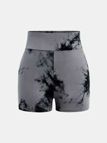 SHEIN Girlism Leggings de malha para meninas adolescentes, shorts de cor sólida com tie-dye, calças casuais