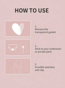 1pc Women's Waterproof Silicone Private Sticker - Clear - View 2