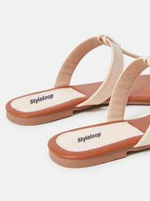 Styleloop 女士时尚舒适平底凉鞋夏季度假鞋夏季促销波西米亚风复古乡村风法式鞋万圣节 - 杏色 - 查看 5